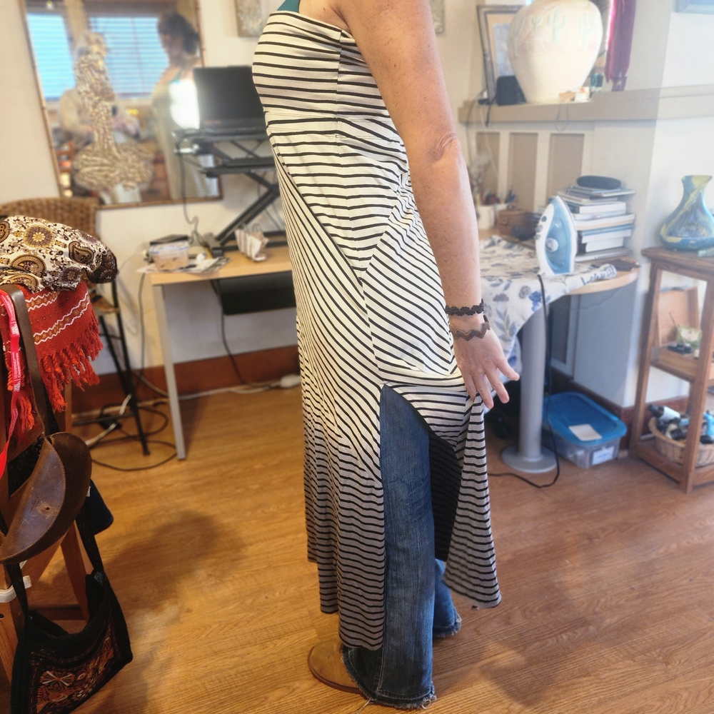 Calvin Klein Striped Cotton Blend Dress L